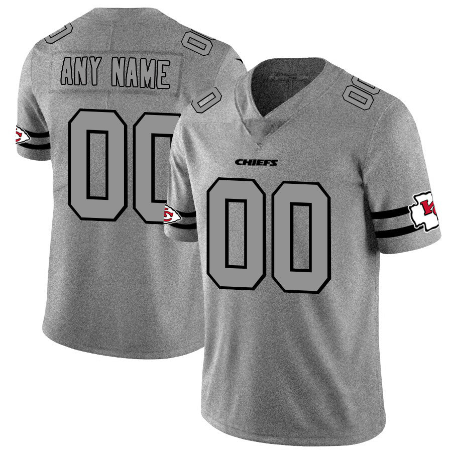 Custom KC.Chiefs 2019 Gray Gridiron Gray Vapor Untouchable Limited Football Jersey MAROU