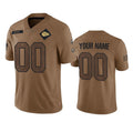 Custom KC.Chiefs Active Player 2023 Brown Salute To Service Limited Stitched Football Jersey MAROU