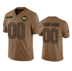 Custom KC.Chiefs Active Player 2023 Brown Salute To Service Limited Stitched Football Jersey MAROU