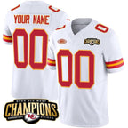 Custom KC.Chiefs Active Player White 2023 F.U.S.E. AFC West Champions With NKH Patch Vapor Untouchable Limited Stitched Football Jersey MAROU