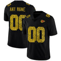 Custom KC.Chiefs Black Leopard Print Fashion Vapor Limited Football Jersey MAROU