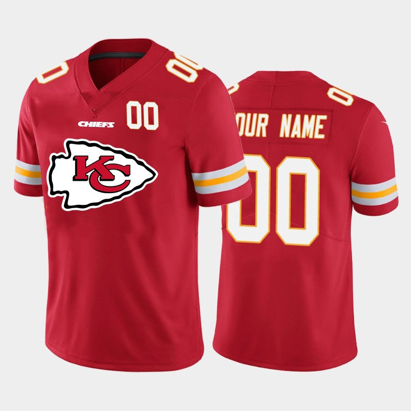 Custom KC.Chiefs Red Team Big Logo Number Vapor Untouchable Limited Football Jersey MAROU