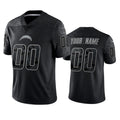 Custom LA.Chargers  Black Reflective Limited Stitched Football Jersey Marou
