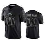 Custom LA.Chargers  Black Reflective Limited Stitched Football Jersey Marou