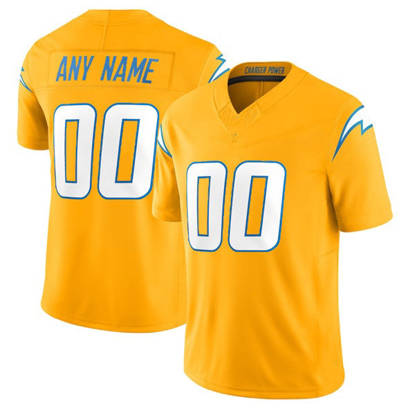 Custom LA.Chargers  Gold 2025 F.U.S.E. Alternate Vapor Limited Stitched Football Jersey Marou