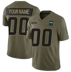 Custom LA.Chargers  Olive 2025 F.U.S.E. Salute to Service Limited Stitched Football Jersey Marou
