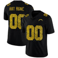 Custom LA.Chargers Black Leopard Print Fashion Vapor Limited Football Jersey Marou