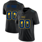 Custom LA.Chargers Black Team Logo Dual Overlap Limited Football Jersey Marou