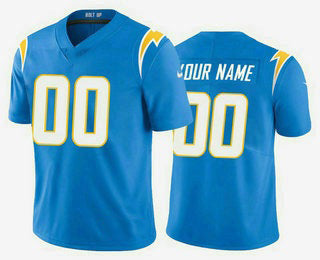 Custom LA.Chargers Electric 2020 New Blue Vapor Untouchable Stitched Limited Football Jersey Marou