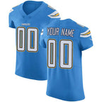 Custom LA.Chargers Electric Blue Vapor Untouchable Elite Stitched Football Jersey Marou