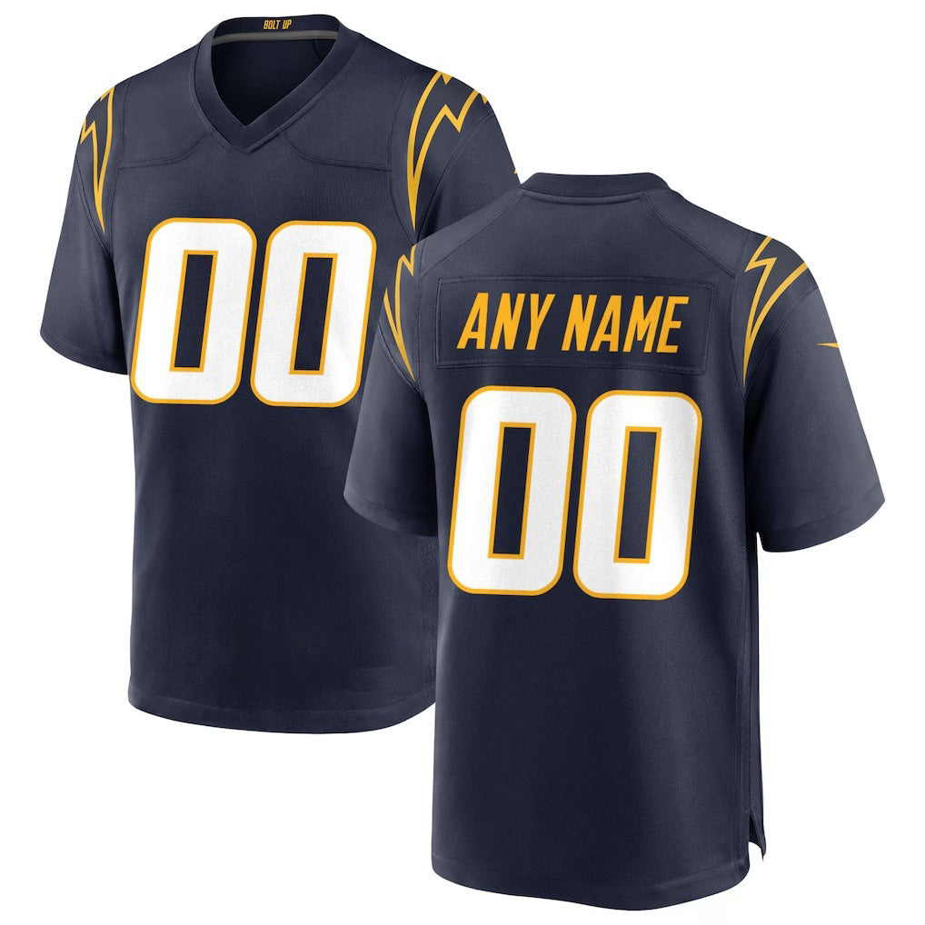 Custom LA.Chargers Navy Alternate Game Football Jersey Marou