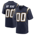 Custom LA.Chargers Navy Alternate Super Chargers Game Football Jersey Marou