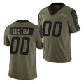 Custom LA.Chargers Olive  2021 Salute To Service Limited Stitched Football Jersey Marou