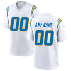Custom LA.Chargers White Game Football Jersey Marou