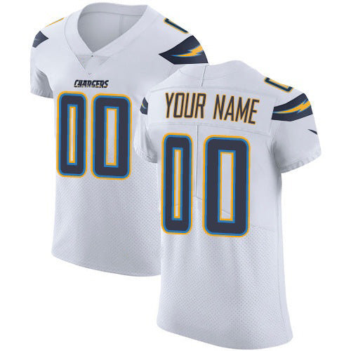 Custom LA.Chargers White Vapor Untouchable Elite Stitched Football Jersey Marou