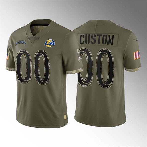Custom LA.Rams  2022 Olive Salute To Service Limited Stitched Football Jersey Marou