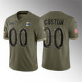 Custom LA.Rams  2022 Olive Salute To Service Limited Stitched Football Jersey Marou