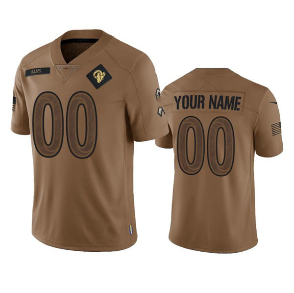 Custom LA.Rams  2023 Brown Salute To Setvice Limited Stitched Football Jersey Marou