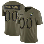 Custom LA.Rams  Olive 2025 F.U.S.E. Salute to Service Limited Stitched Football Jersey Marou