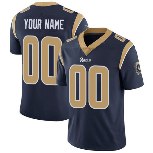 Custom LA.Rams Navy Vapor Untouchable Player Limited Football Jersey Marou