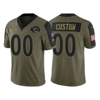 Custom LA.Rams Olive  2021 Salute To Service Limited Stitched Football Jersey Marou