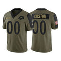 Custom LA.Rams Olive  2021 Salute To Service Limited Stitched Football Jersey Marou