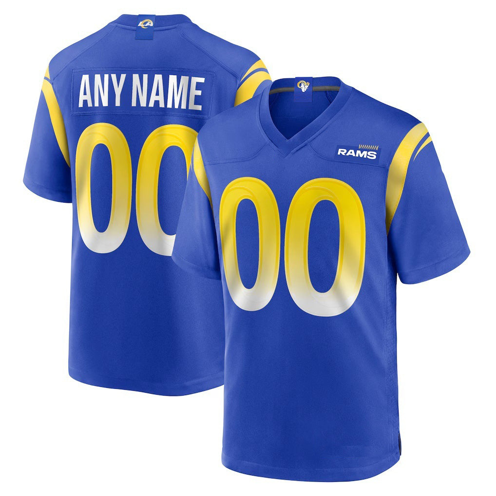 Custom LA.Rams Royal Game Football Jersey Marou