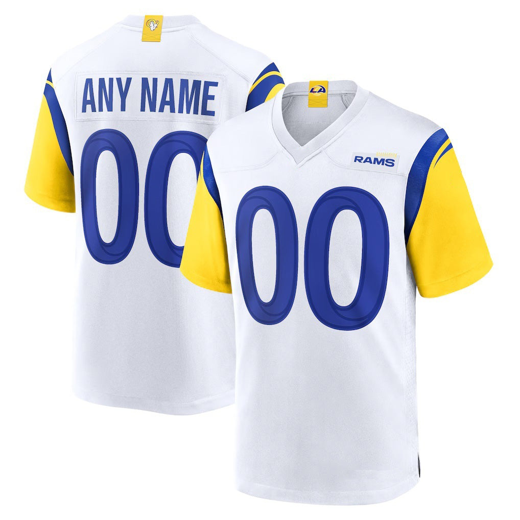 Custom LA.Rams White Alternate Football Jersey Marou