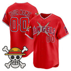 Custom Los Angeles Angels x One Piece Red Vapor Premier Limited Jersey - Stitched Baseball Jersey