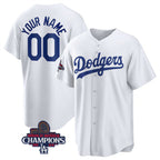 Custom Los Angeles Dodgers ACTIVE PLAYER White 2024 World Series Champions Cool Base Stitched Baseball Jersey