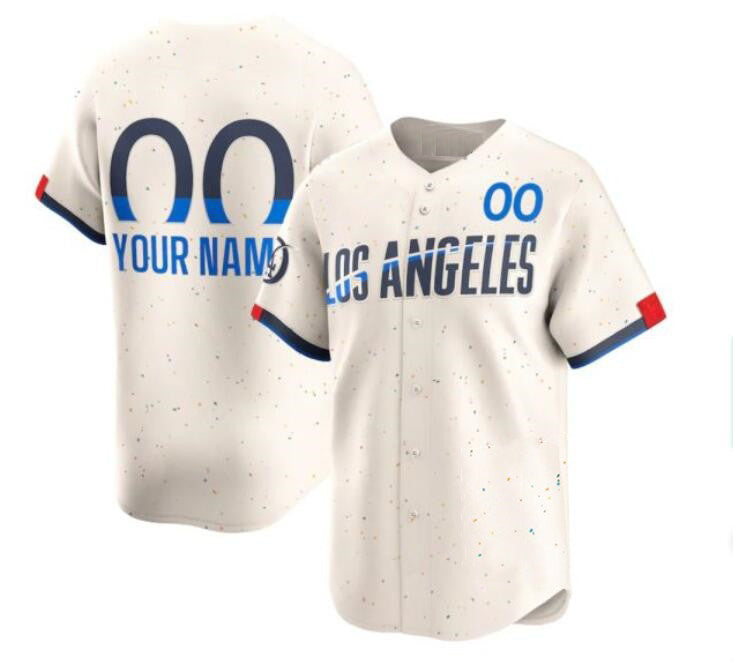 Custom Los Angeles Dodgers Active Player Cream 2024 City Connect Limited Stitched Baseball Jersey