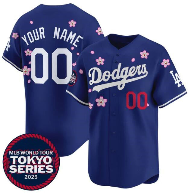 Custom Los Angeles Dodgers Active Player Royal 2025 Tokyo Series Limited Stitched Baseball Jersey