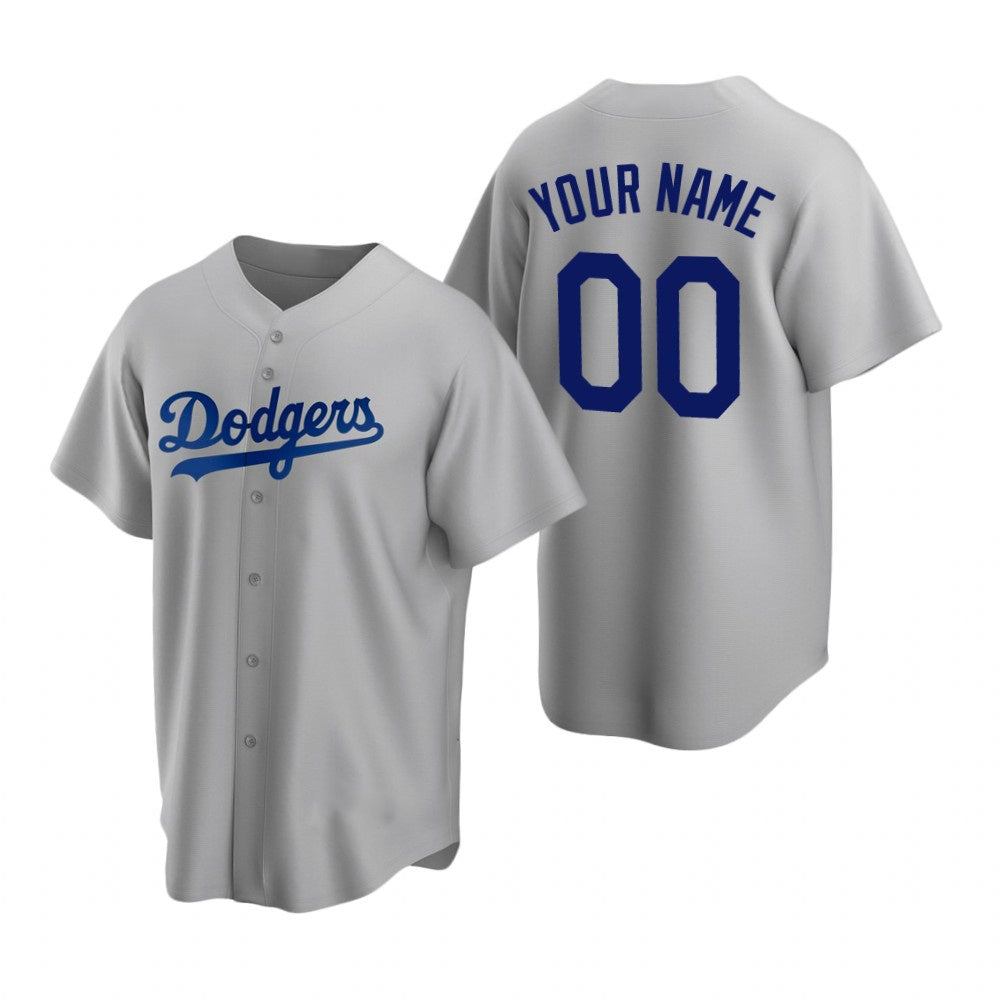 Custom Los Angeles Dodgers Gray Stitched Cool Baseball Jersey