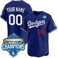 Custom Los Angeles Dodgers Royal 2025 Back-To-Back World Series Collection Stadium Jersey