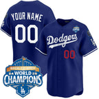Custom Los Angeles Dodgers Royal 2025 Back-To-Back World Series Collection Stadium Jersey