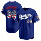 Custom Los Angeles Dodgers Royal USA 250 Fourth of July Limited Baseball Stitched Jersey