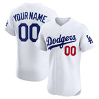 Custom Los Angeles Dodgers White Home Elite Sponsor Patch Baseball Jersey