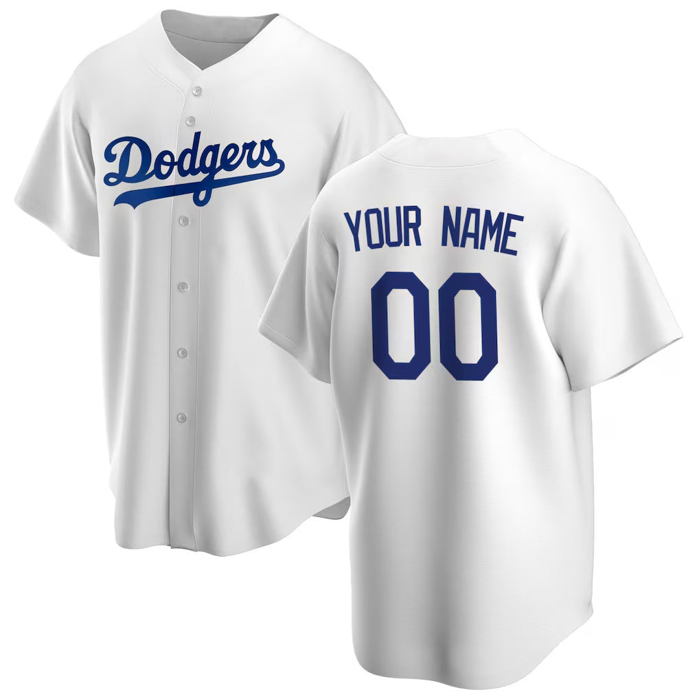 Custom Los Angeles Dodgers White Home Replica Baseball Jersey