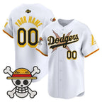 Custom Los Angeles Dodgers x One Piece x Mamba White Vapor Premier Limited Jersey - Stitched Baseball Jersey