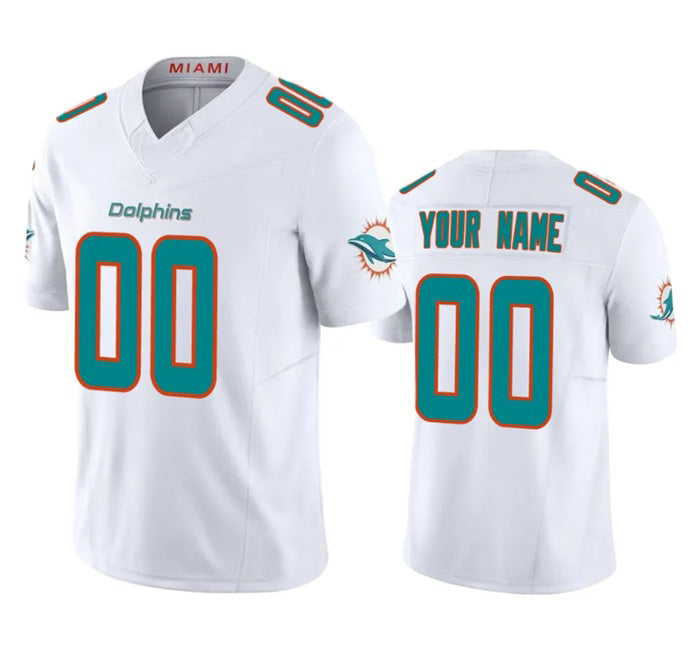 Custom M.Dolphins  White 2023 F.U.S.E Vapor Limited Stitched Football Jersey Marou