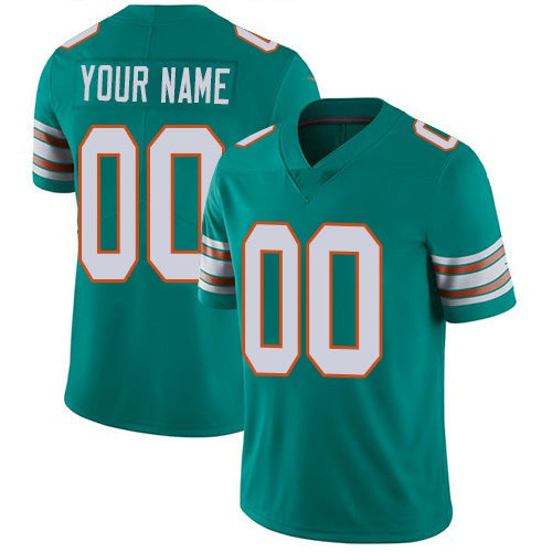Custom M.Dolphins Alternate Aqua Green Stitched Vapor Untouchable Limited Football Jersey Marou