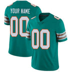 Custom M.Dolphins Alternate Aqua Green Stitched Vapor Untouchable Limited Football Jersey Marou
