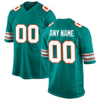 Custom M.Dolphins Aqua Alternate Game Football Jersey Marou