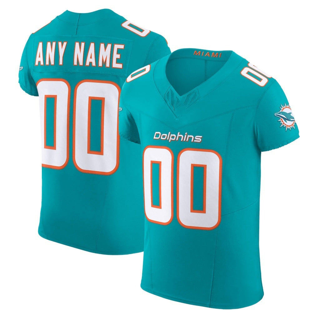 Custom M.Dolphins Aqua Vapor F.U.S.E. Elite Football Jersey Marou
