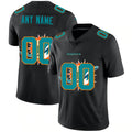 Custom M.Dolphins Black Team Logo Dual Overlap Limited Football Jersey Marou