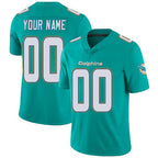 Custom M.Dolphins Home Aqua Green Stitched Vapor Untouchable Limited Football Jersey Marou