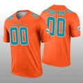 Custom M.Dolphins Orange Inverted Legend Football Jersey Marou