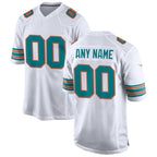 Custom M.Dolphins White Alternate Game Football Jersey Marou