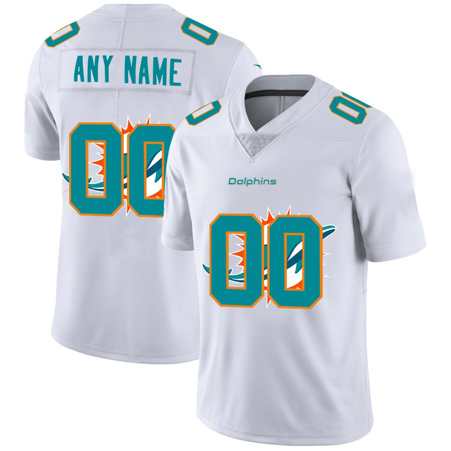 Custom M.Dolphins White Team Big Logo Vapor Untouchable Limited Football Jersey Marou