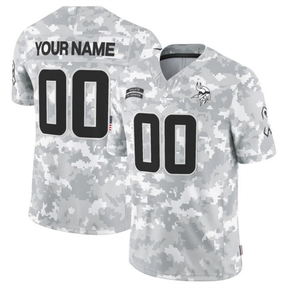 Custom MN.Vikings 2024 F.U.S.E Camo Salute To Service Limited Stitched Football Jersey